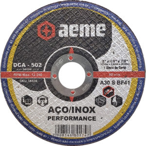 Disco de Corte Aeme para Aço/Inox DCA 502 5x1/8x7/8 (SKU 34408)