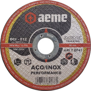 Disco de Corte Aeme para Aço/Inox DCI 512 5x1/16x7/8 (SKU 22256)