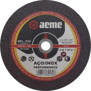 Disco de Corte Aeme para Aço/Inox DCI 512 9x3/32x7/8 (SKU 22260)
