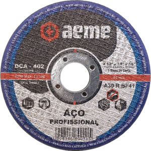 Disco de Corte Aeme para Aço DCA 402 4.1/2x1/8x7/8 (SKU 34403)